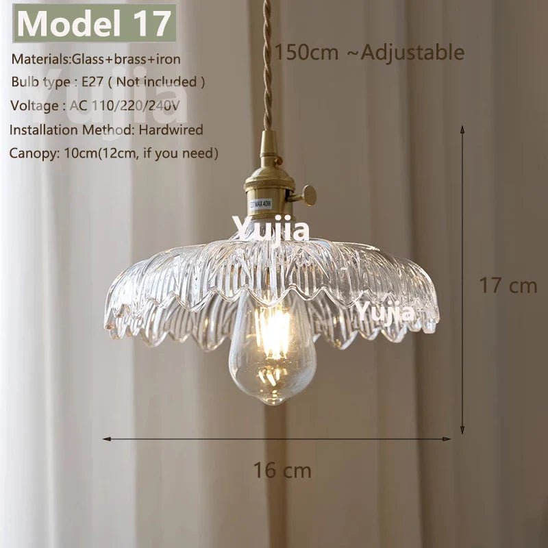 Vintage Green Glass Pendant Light With Brass Details