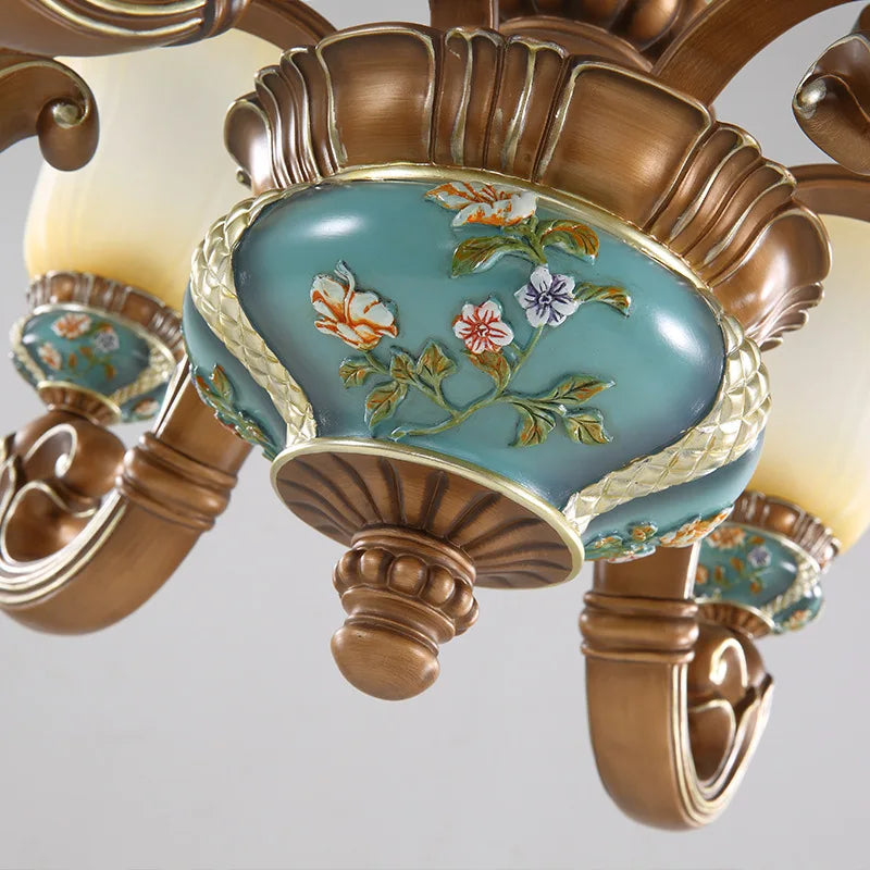 DecorBites™ Classical Resin Chandelier for Luxurious Living Room, Dining Room, and Bedroom Lighting