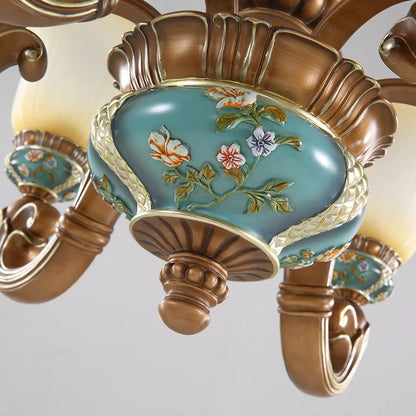 DecorBites™ Classical Resin Chandelier for Luxurious Living Room, Dining Room, and Bedroom Lighting