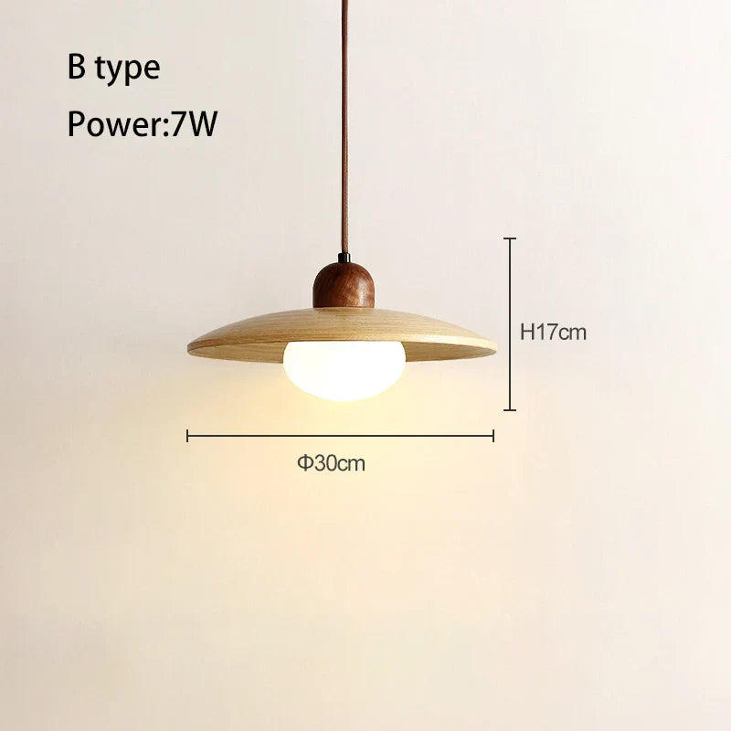 DecorBites™ Japanese Style Wooden Pendant Lamp for Bedroom and Restaurant Decor