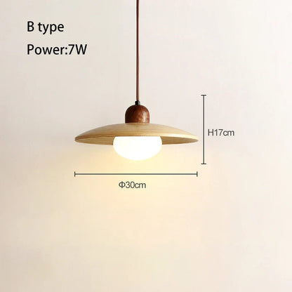 DecorBites™ Japanese Style Wooden Pendant Lamp for Bedroom and Restaurant Decor