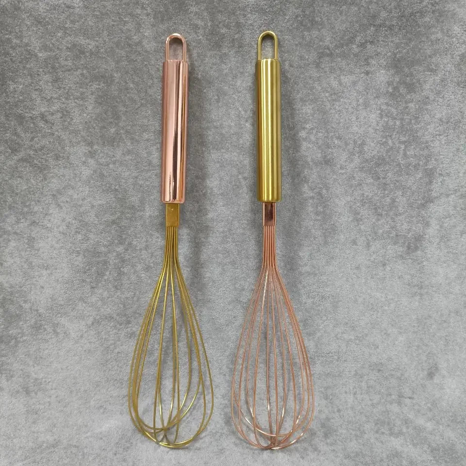 Batidora de huevos DecorBites™ de acero dorado, juego de repostería, accesorios para el hogar y la cocina