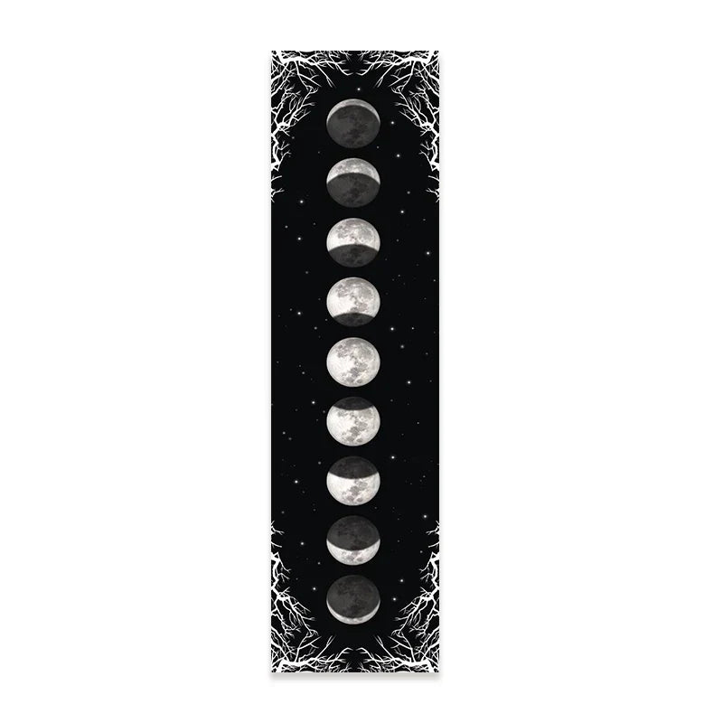 Decobites Moon Phase Tapestry: Black & White Sky Wall Hanging & Bohemian Home Decor