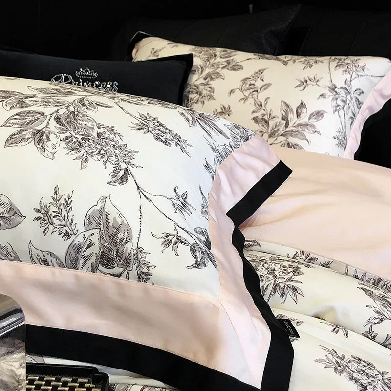 Decobites Luxury Vintage Egyptian Cotton Bedding Set with Digital Printing