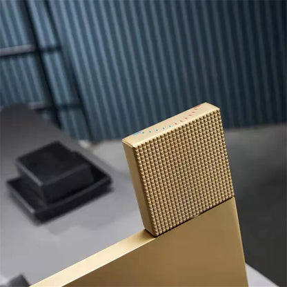 DecorBites™ Brushed Gold Brass Bathroom Basin Faucet Single Handle Cold Hot Water Sink Tap