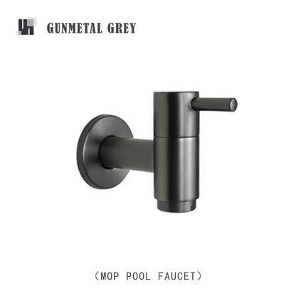 DecorBites™ Brass Black Wall Mount Garden Faucet for Extended Outdoor Use