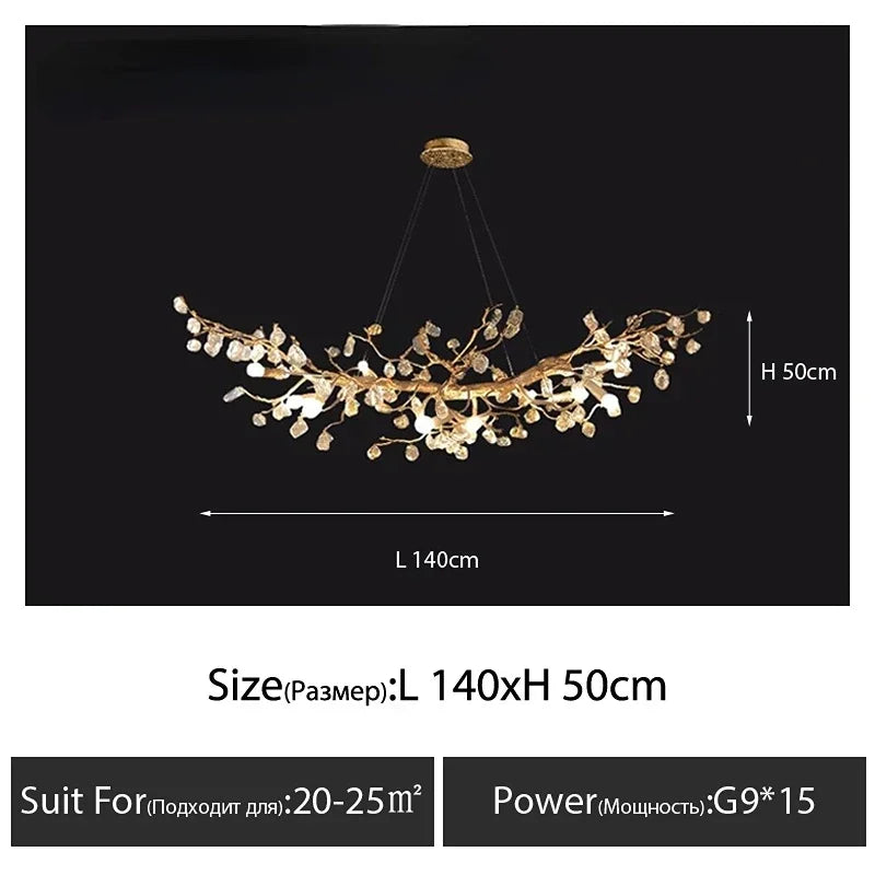 DecorBites™ Kapok Flower Glass Crystal Chandelier for Living Room Dining Bedroom