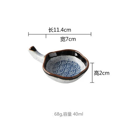 DecorBites™ Ceramic Japanese Porcelain Chopsticks Holder & Sauce Dish