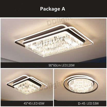 DecorBites™ Crystal Industrial Pendant Lamps Set for Modern Living Room Bedroom Kitchen Decor