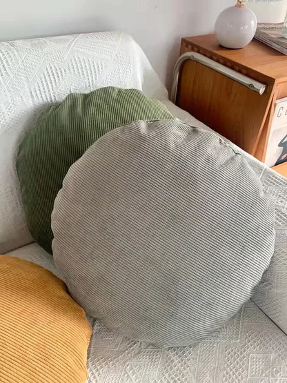 Decorbites™ Kordstoff-Rund-Kissenbezug 60x60 cm - Einfarbiges Streifenmuster für Sofa