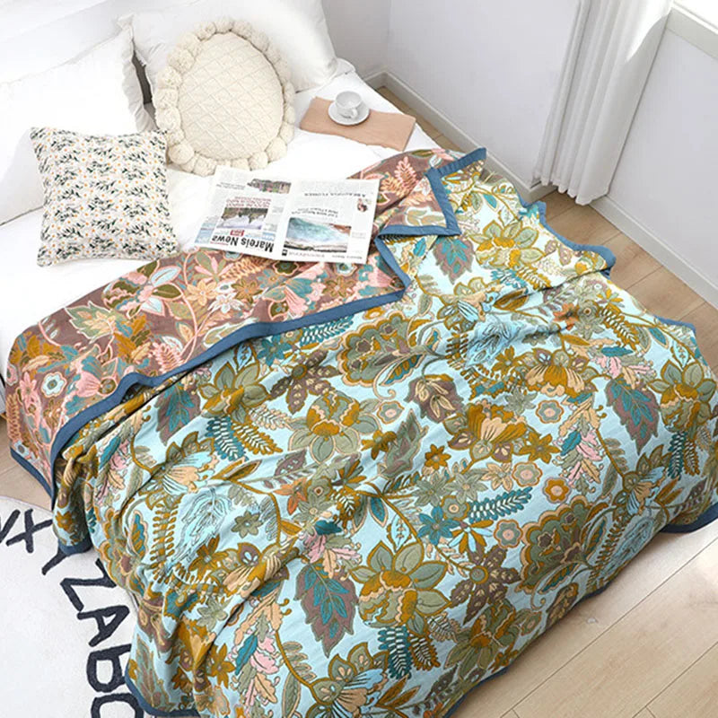 DecorBites™ Japanese Cotton Gauze Summer Blanket - Luxury Soft Quilt and Sofa Towel for Adults