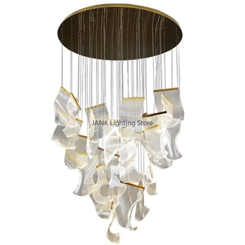 DecorBites™ LED Art Acrylic Pendant Light for Modern Luxury Staircase Chandelier