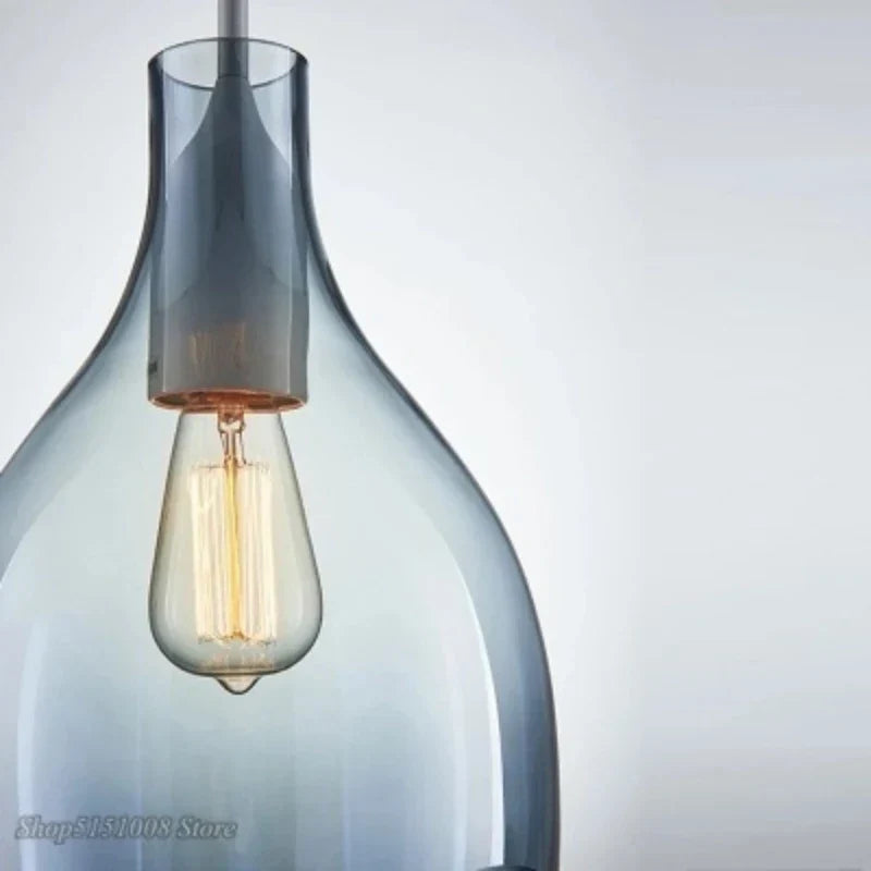 DecorBites™ Glass Pendant Lights: Modern Wine Bottle Lamps for Living Room, Bedroom, Kitchen