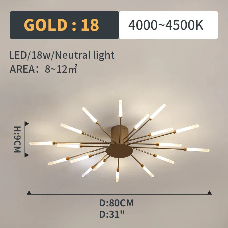 Lámparas Colgantes de Luces LED de Fuegos Artificiales™ Decorbites - Iluminación de Lámpara de Araña Moderna para Sala de Estar y Dormitorio