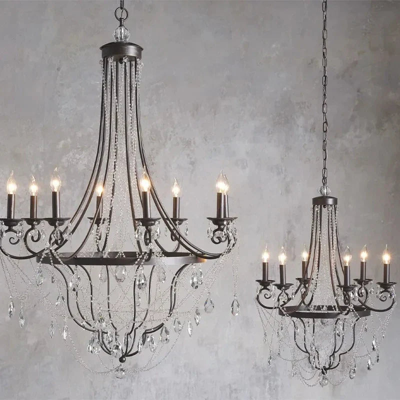 DecorBites™ Iron Art Crystal Candle Pendant Light for Home & Hospitality Decor