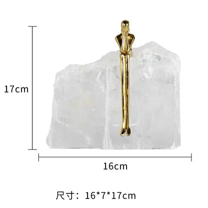 DecorBites™ Golden Man Crystal Mountain Sculpture Home Decor Handcraft