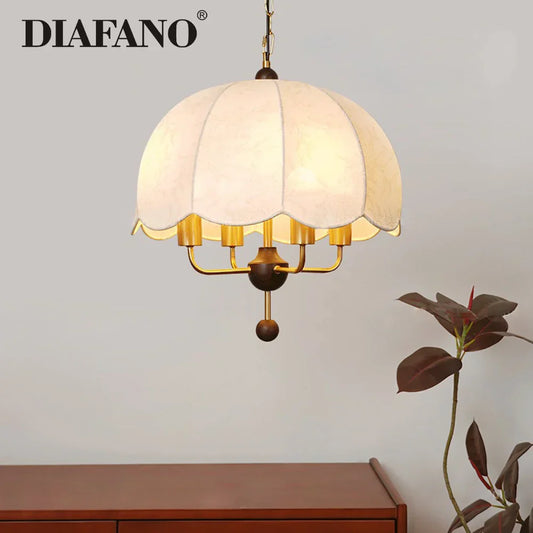 DecorBites™ Korean Fabric Pendant Light for Bedroom Study Hotel Chandelier LED Lamp