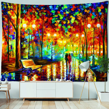 Decobites Modern Art Oil Painting Tapestry Wall Hanging for Bohemian Hippie Decor