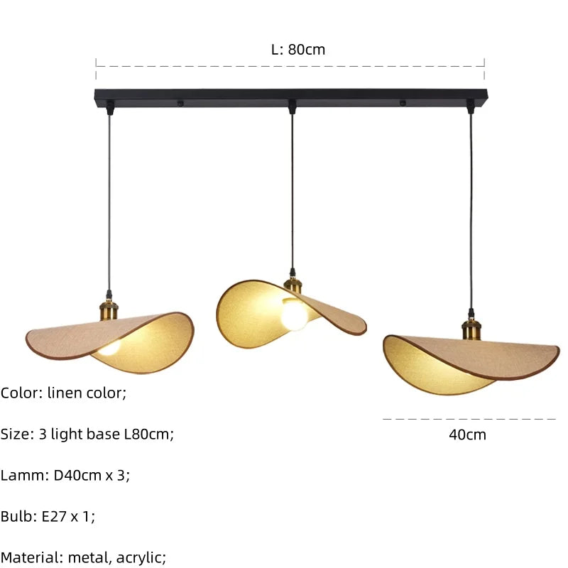 DecorBites™ Hat Pendant Light: Retro Minimalist E27 LED Hanging Lamp for Dining Room