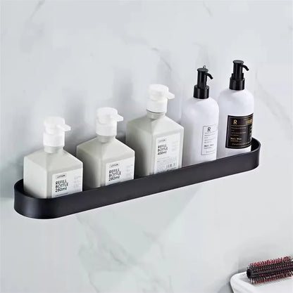 رف حمام من الألومنيوم من DecorBites™ مع قضيب مناشف ورف تخزين زاوية