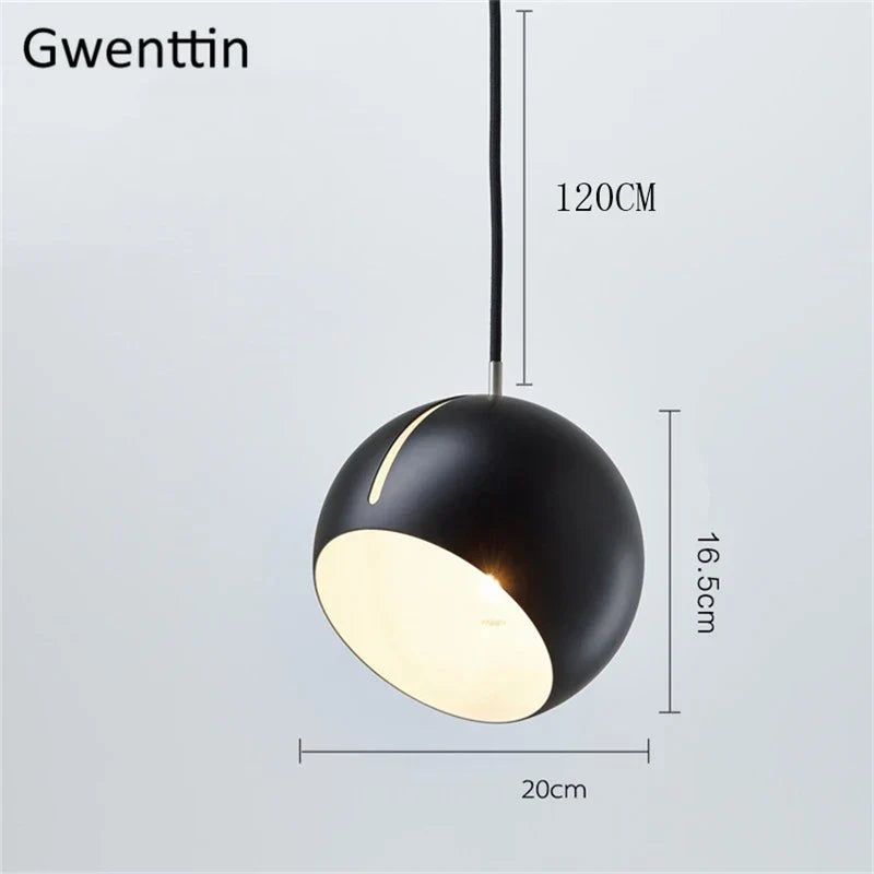 DecorBites™ Gold Ball Pendant Light: Nordic Modern LED Hanging Lamp for Home Decor