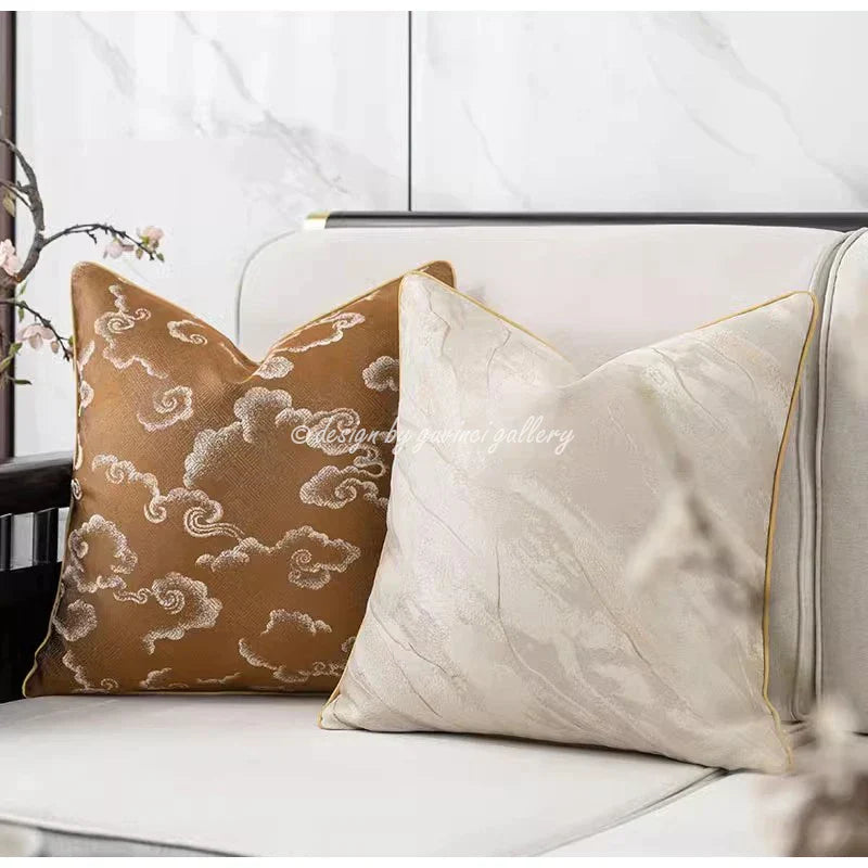 DecorBites™ Auspicious Clouds Jacquard Throw Pillow Cover-Luxury Decorative Cushion Case