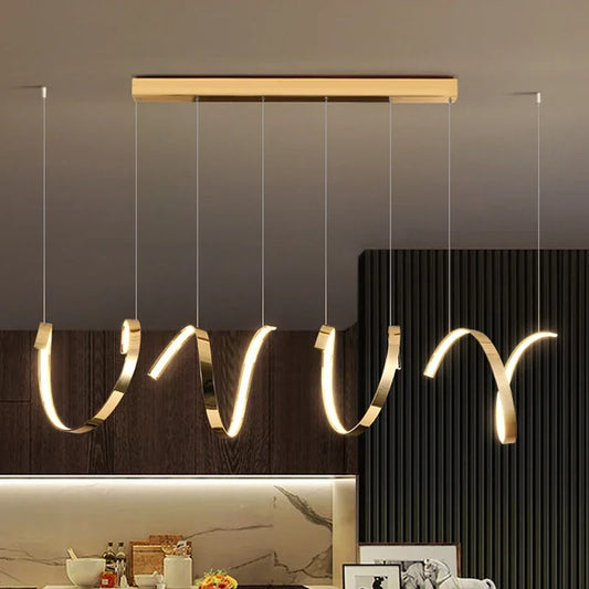 DecorBites™ Gold Irregular LED Pendant Lights for Modern Living & Dining Room Lighting