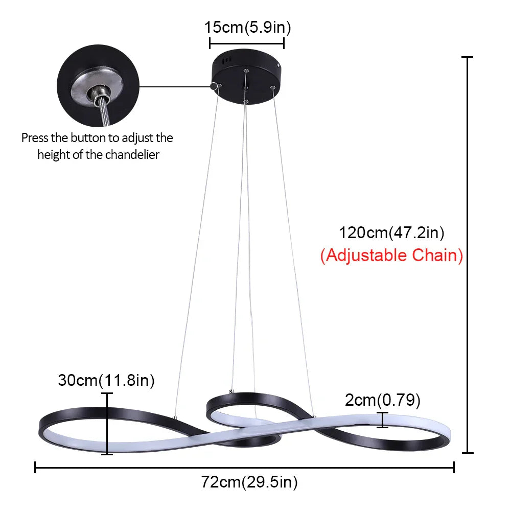 ثريا LED أكريليكية من DecorBites™ مزودة بمصباح سقف بسيط للديكور الحديث