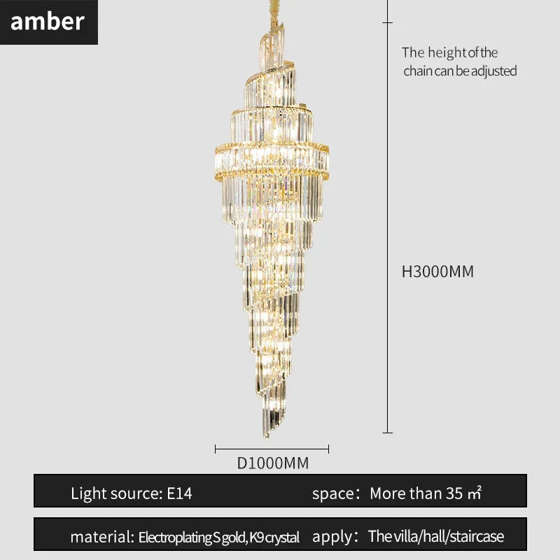 DecorBites™ K9 Deluxe Crystal Pendant Chandelier: Dazzling LED Ceiling Light for Modern Elegance