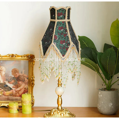 DecorBites™ Little Roses Retro Table Lamp Luxury Handmade Small Lampshade Bedroom