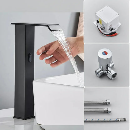 صنبور حوض الحمام DecorBites™ المزود بمستشعر تلقائي على شكل شلال - حنفية حوض حمام بدون لمس