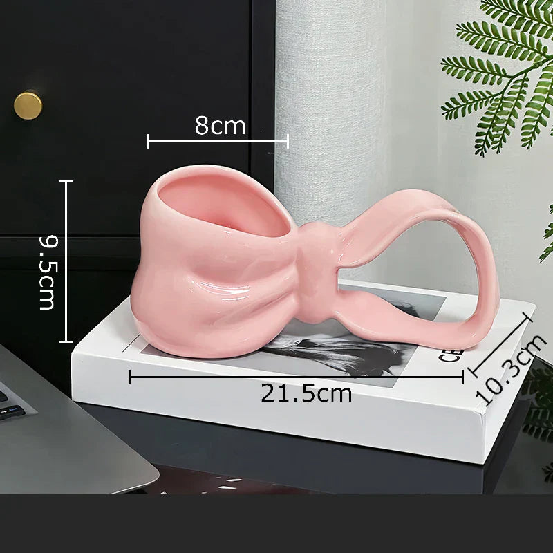 DecorBites™ Bowknot Ceramic Coffee Mug Tea Cup Juice Container
