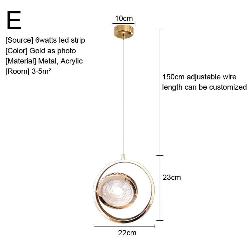 DecorBites™ Gold Nordic Pendant Lights Indoor Kitchen Dining Room Home Decor