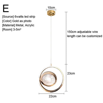 DecorBites™ Gold Nordic Pendant Lights Indoor Kitchen Dining Room Home Decor