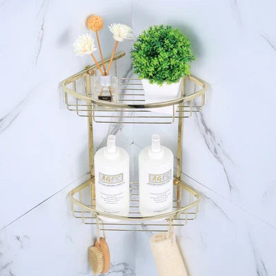 Juego de herrajes de baño DecorBites™ dorados: toallero, estante, portarrollos de papel, soporte para toallas, portaescobillas de inodoro