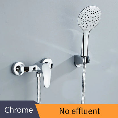 DecorBites™ Black Brass Single Handle Shower Faucet Set with Hand Shower Head