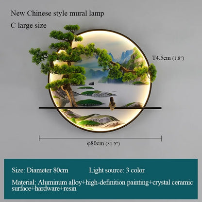DecorBites™ Chinese Landscape LED Wall Lamp for Home Living Bedroom Study