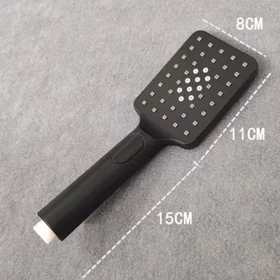Cabezal de ducha de mano DecorBites™ negro de alta presión para ahorrar agua y simular una lluvia en el baño