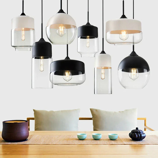 DecorBites™ LED Glass Pendant Lamp: Modern Nordic Hanging Light for Kitchen, Bedroom, Hotel & Restaurant decor.