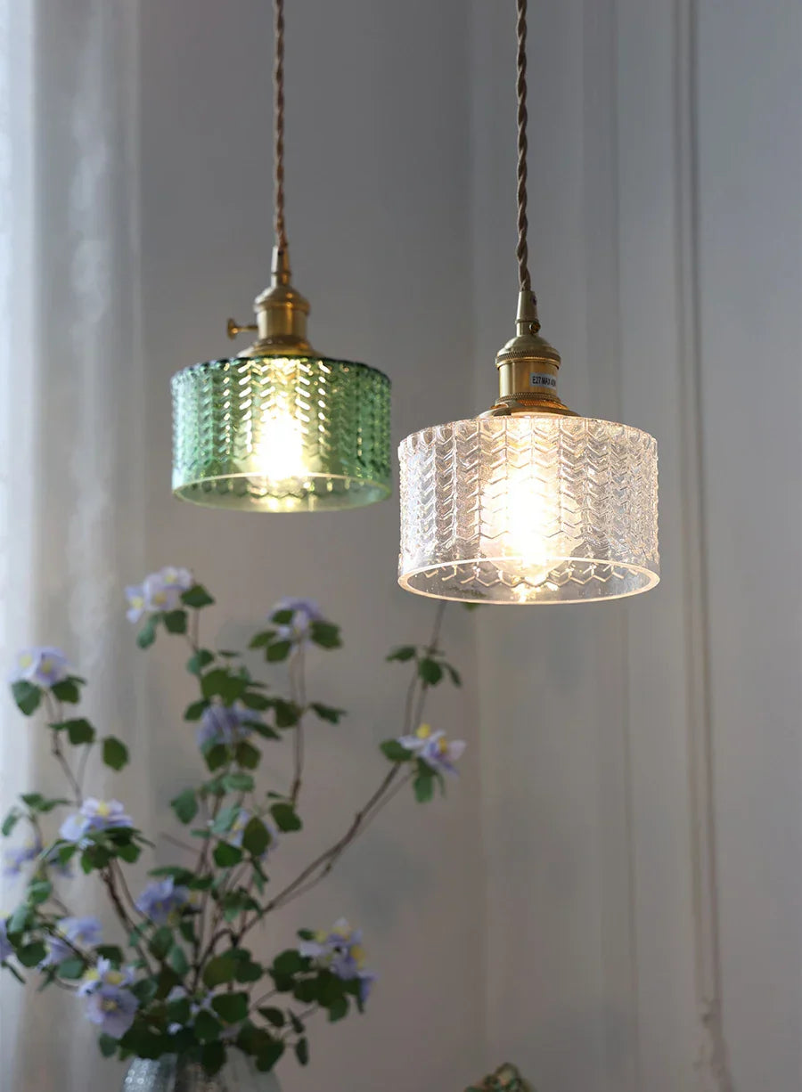Decorbites™ Glas-Schirm-Kronleuchter-Deckenlampe für Schlafzimmer Esszimmer Grün Vintage LED
