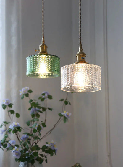 Decorbites™ Glas-Schirm-Kronleuchter-Deckenlampe für Schlafzimmer Esszimmer Grün Vintage LED