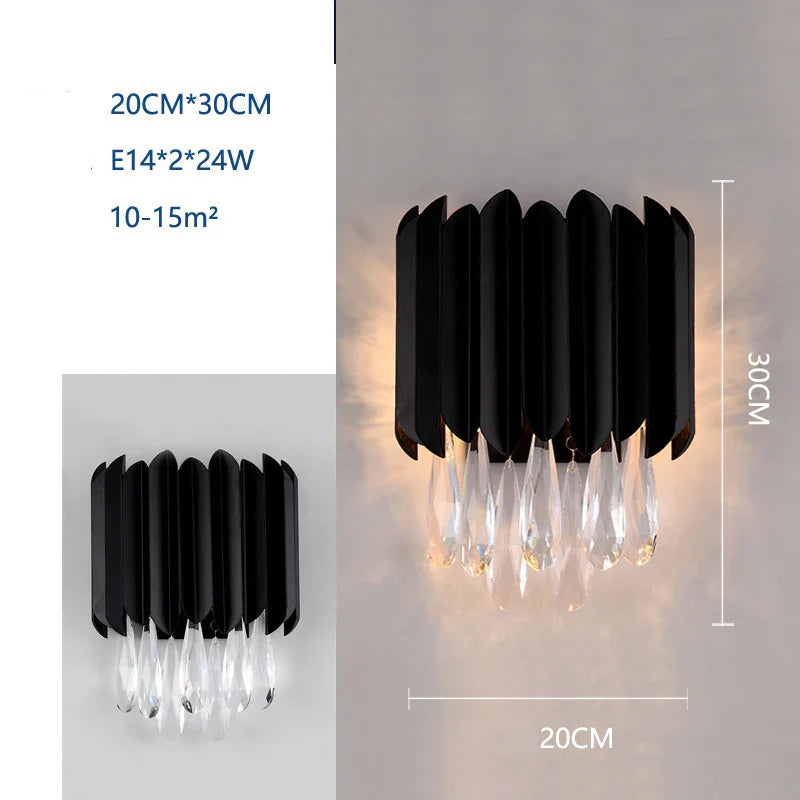 DecorBites™ Crystal Wall Lamp: Modern Light Luxury for Living Room, Bedroom, and Corridor.
