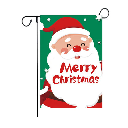 DecorBites™ Christmas Deer & Santa Garden Flags - Outdoor Xmas Decorations