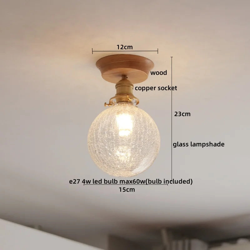 Lámpara de techo LED de vidrio y madera Decorbites™ moderna