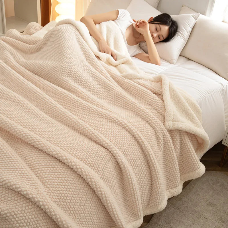 DecorBites™ High-Density Plush Double-Layer Blanket - Multi-Functional and Cozy Warmth