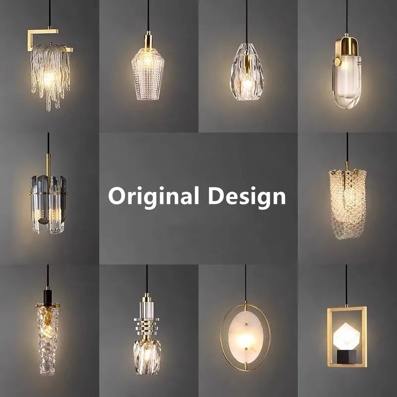 DecorBites™ Crystal LED Ceiling Chandelier | Modern Bedroom Pendant Lamp