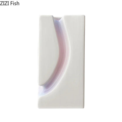 Decorbites™ Geometrische Blöcke Vase: Dekoration für den Schreibtisch mit Farbverlauf und künstlichen Blumen