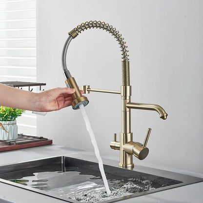 Decorbites™ Zweispundendüsen-Wasserfilterarmatur für sauberes Trinkwasser mit rotierender Reinigung