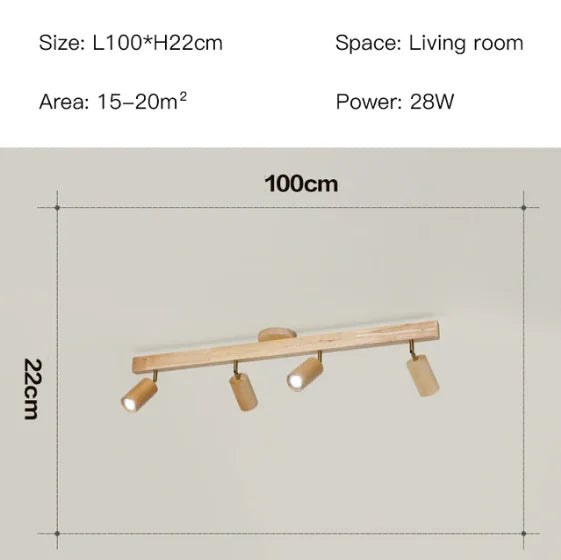 DecorBites™ Nordic WoodenTrack LED Ceiling Spotlight for Home Decor
