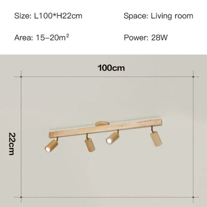 DecorBites™ Nordic WoodenTrack LED Ceiling Spotlight for Home Decor